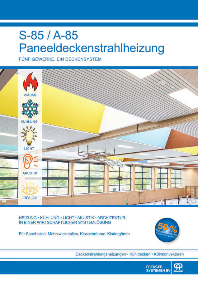 S-85 / A-85 Paneeldeckenstrahlheizung: Fünf gewerke. Ein Deckensystem 1234